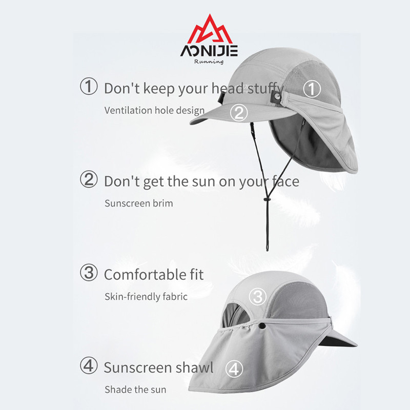 Jual Topi Lari Aonijie Sun Protection Cap Khaki Original E4610 - Khaki - v3.ncrsport.com